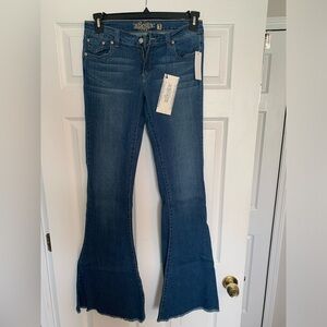 Alloy Apparel Extra Tall Jeans: Mid-Rise, Extra Wide Flare, Frayed Hem BRAND NEW